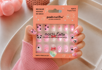 Mochi Latte Mini Pre-Glued Nails: Puppy Paws 65413