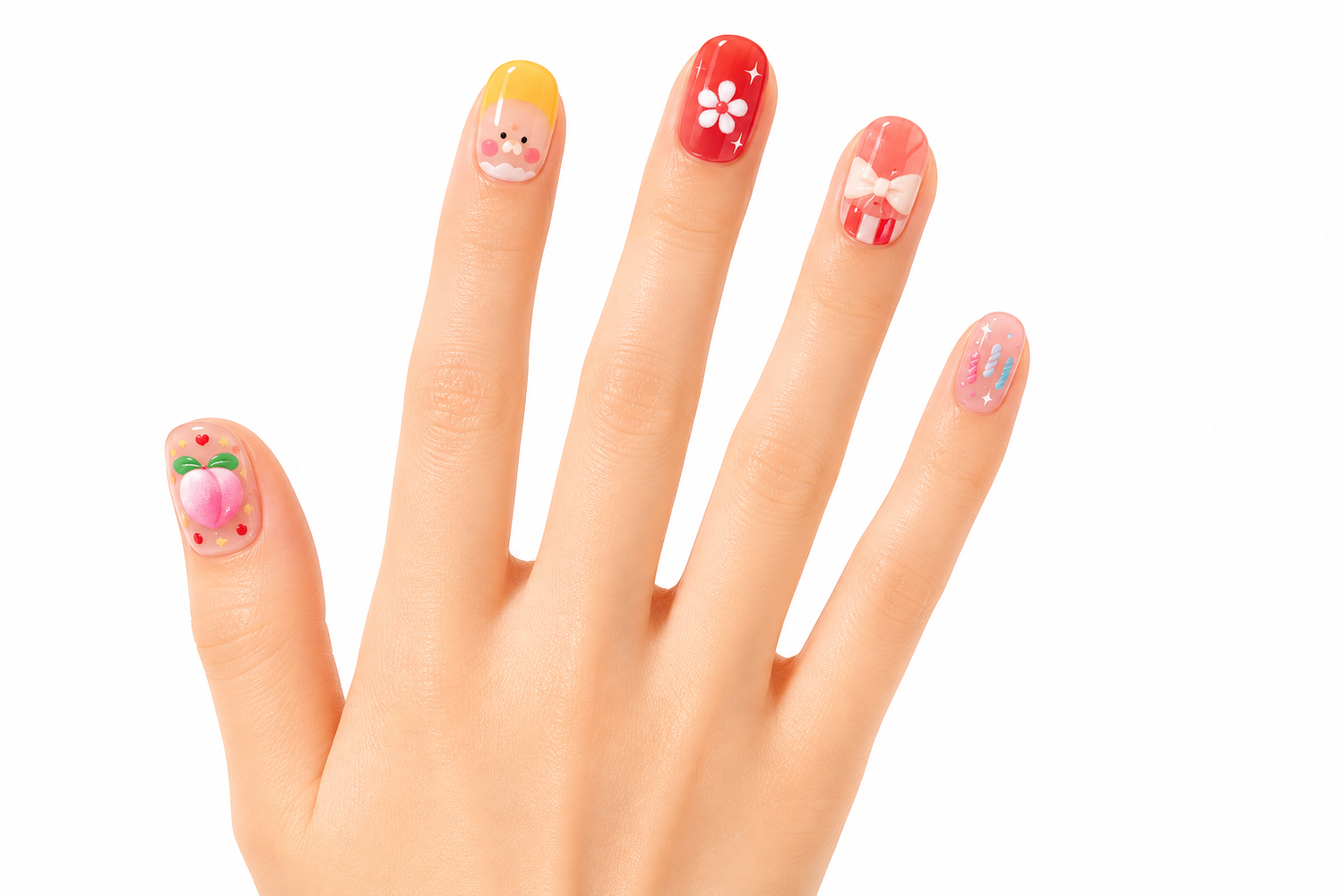 Mochi Latte Mini Pre-Glued Nails:Chubby Cheeks 65424