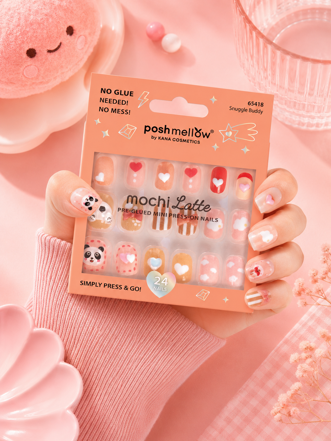 Mochi Latte Mini Pre-Glued Nails: Snuggle Buddy 65418
