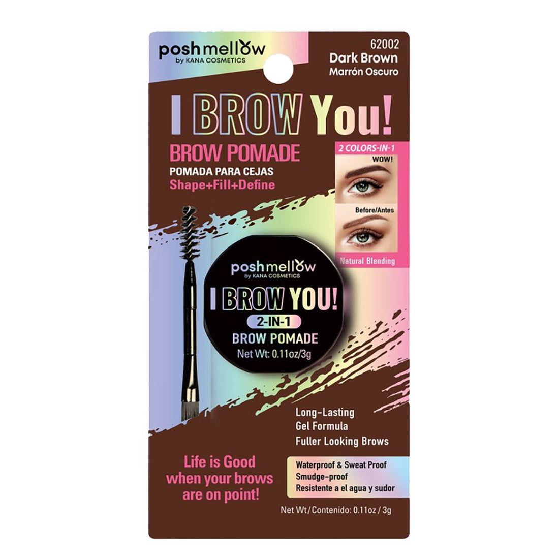 Brow Gel Brow Brush Set 2-IN-1 (Dark Brown) by Poshmellow