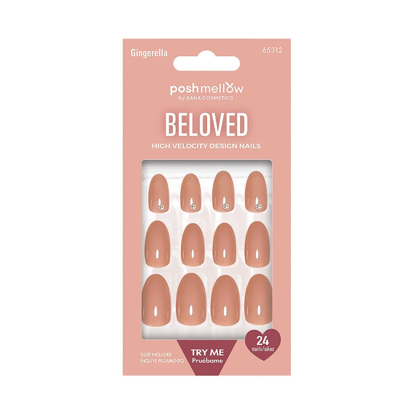Brown Press On Nails with Glue - Almond Shaped Nails by Poshmellow