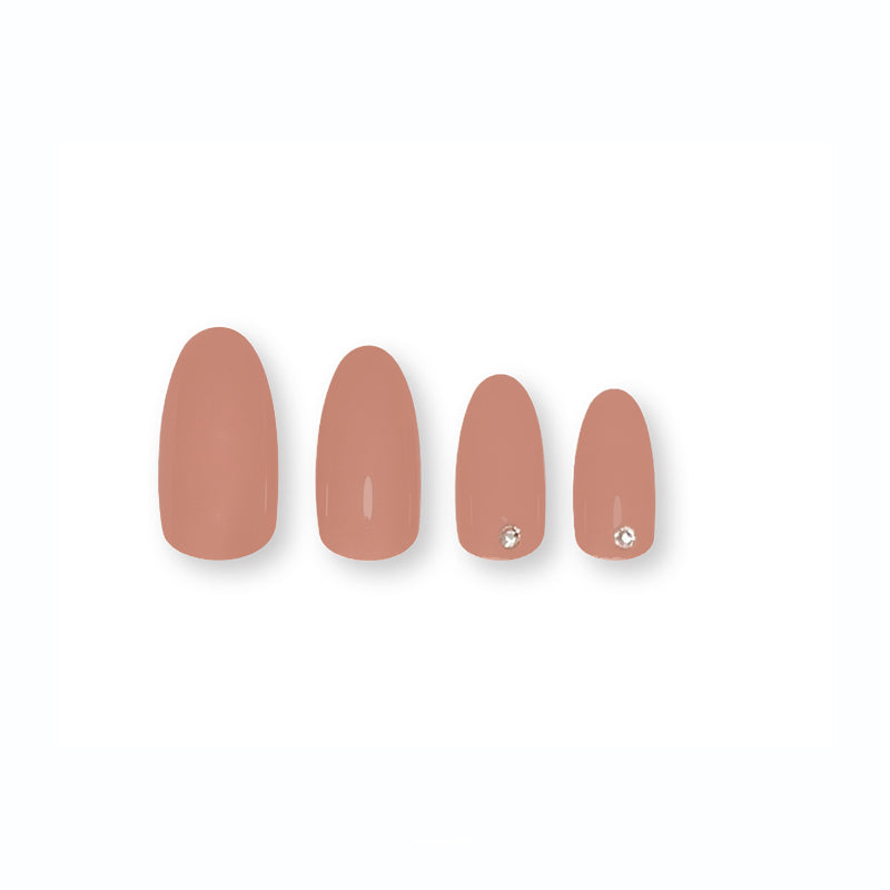 Brown Press On Nails with Glue - Almond Shaped Nails by Poshmellow