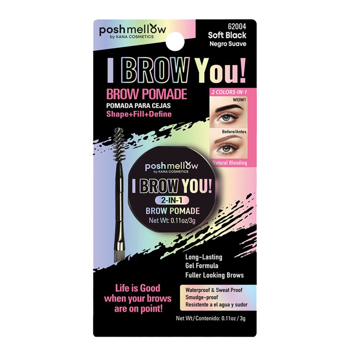 Brow Pomade 2-IN-1: I Brow You! (Soft Black) - Poshmellow Beauty