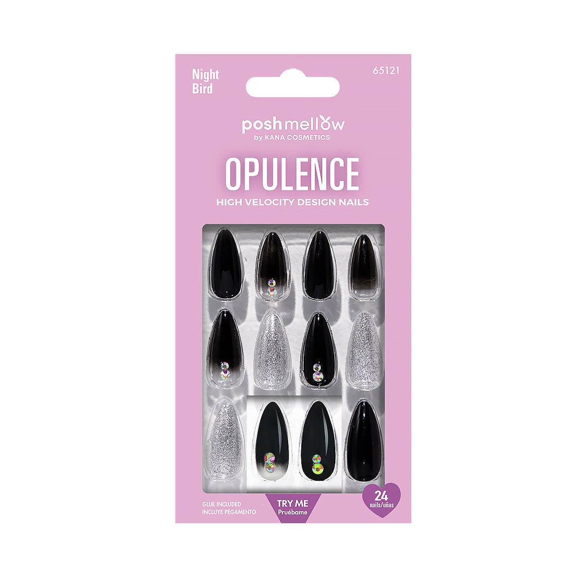 Opulence Night Bird Almond Shaped Nails