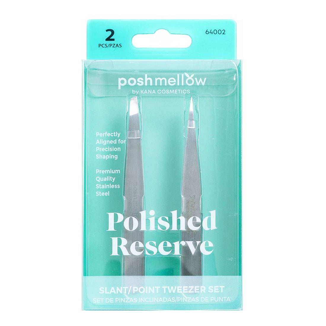 Eyebrow Tweezers Slanted Tweezers Set (2pcs) by Poshmellow