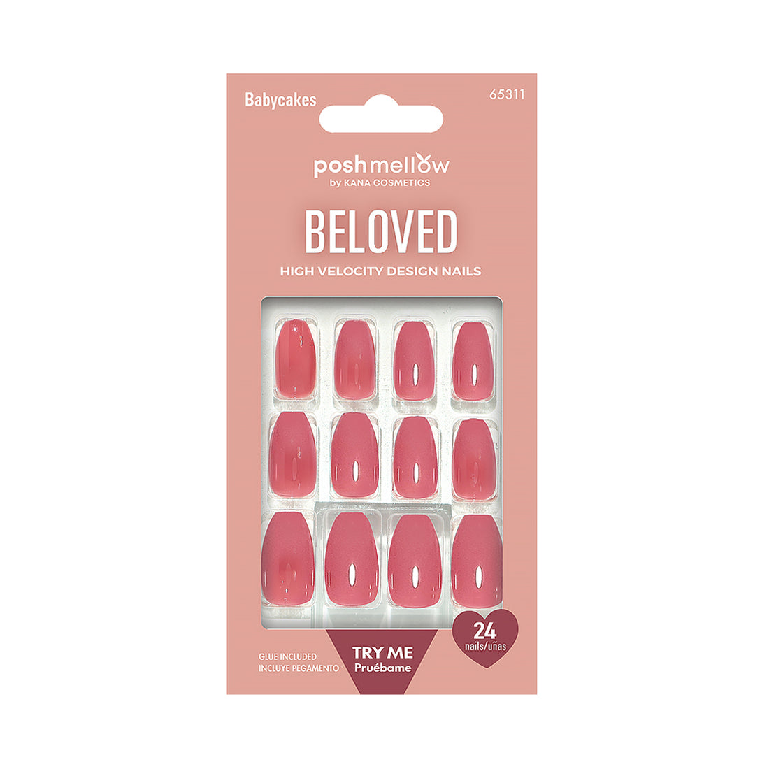 Pink Press On Nails with Glue - Almond Nails by Poshmellow