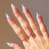 Blue Press On Nails with Glue Almond Shaped Nails - Poshmellow