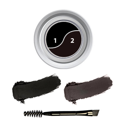 Brow Gel Brow Brush Set 2-IN-1 (Soft Black) by Poshmellow